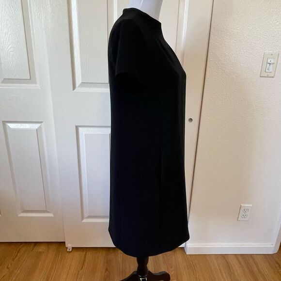 Theory Jasneah Admiral Crepe Mini Dress Black Size 4 - Picture 3 of 11
